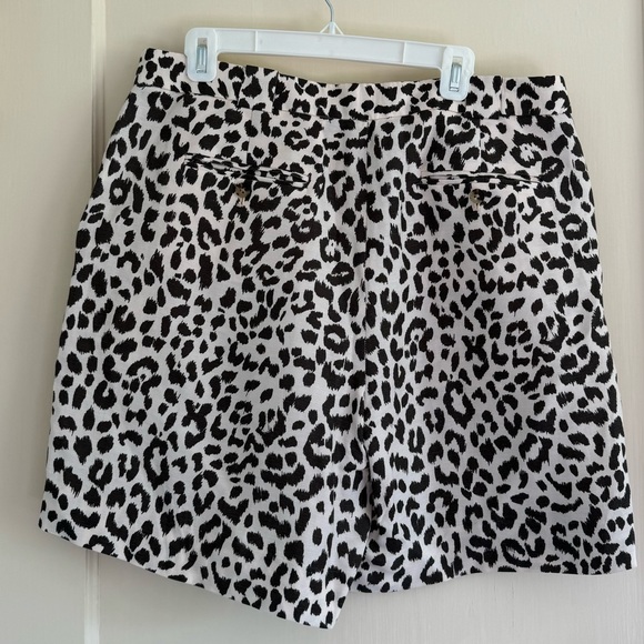 J Crew Animal Print Linen Blend Trouser Shorts, Size 14 - Picture 3 of 6